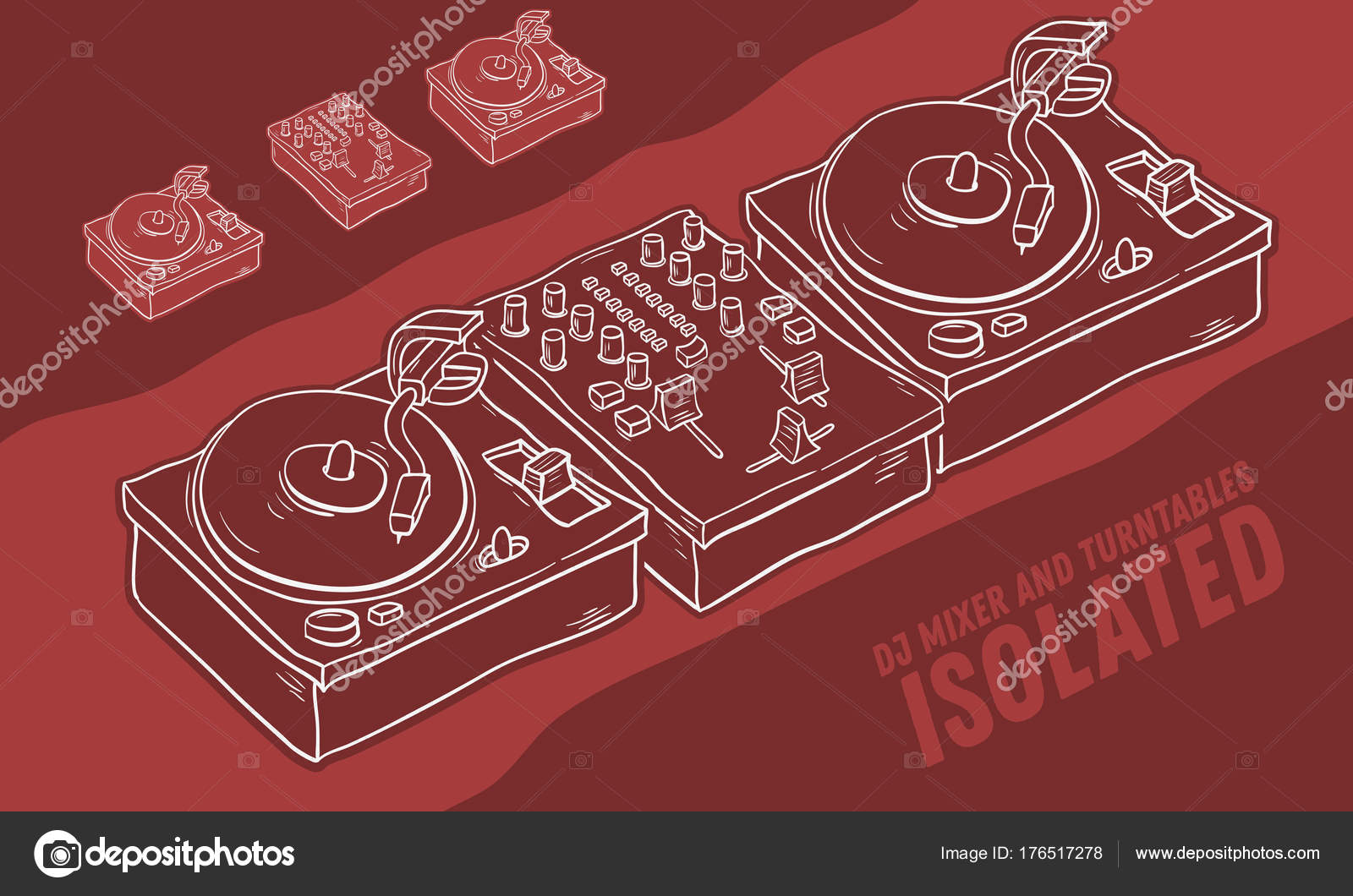 Dj Audio Equipment Sound Mixer And Turntables Drawing Isolated. Artistic  Cartoon Hand Drawn Sketchy Line Art Style. Stock Vector Image by ©Anton345  #176517278