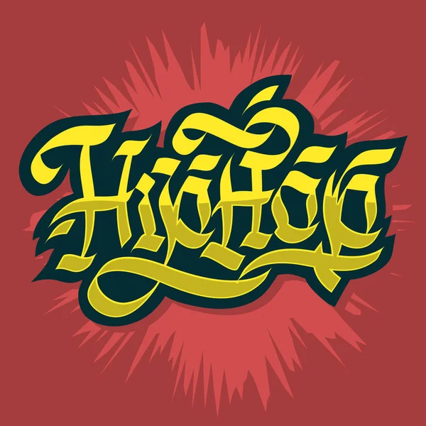 Hip Hop arany karakterek betűk egyéni gótikus kalligráfia Design. — Stock Vector