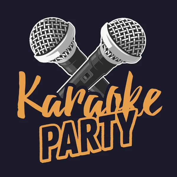 Karaoke-Party-Musik mit Mikrofonen. — Stockvektor