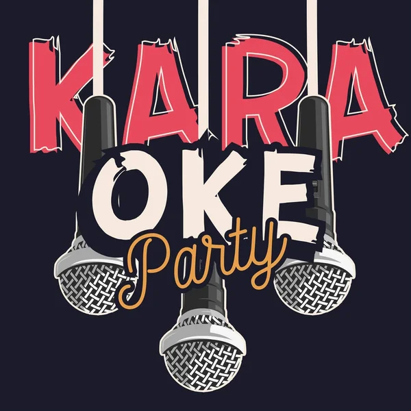 Design de música de festa de karaoke com microfones . — Vetor de Stock