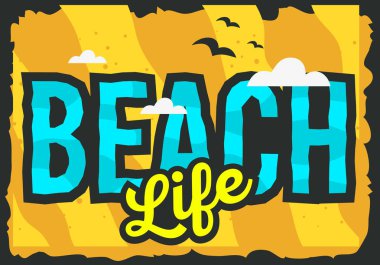 Yaz plaj tipografik Poster Tasarımı.