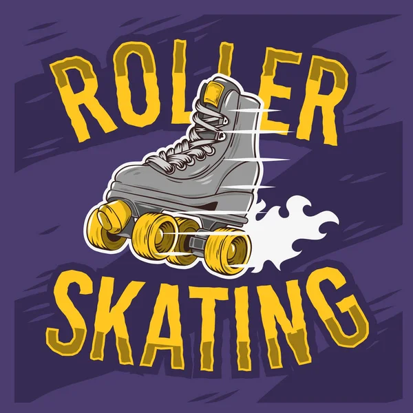 Conception de patinage à rouleaux avec un modèle classique Roller Skate . — Image vectorielle