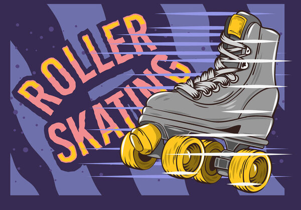 Конькобежный дизайн с классическим роликовым коньком
.