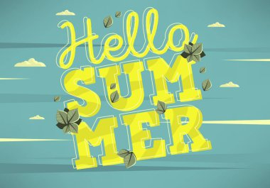 Yaz zamanı plaj tatil tatil tropikal egzotik taze tasarım.