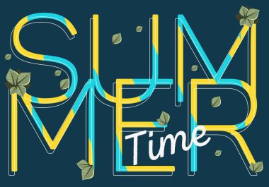 Yaz zamanı plaj tatil tatil tropikal egzotik taze tasarım.