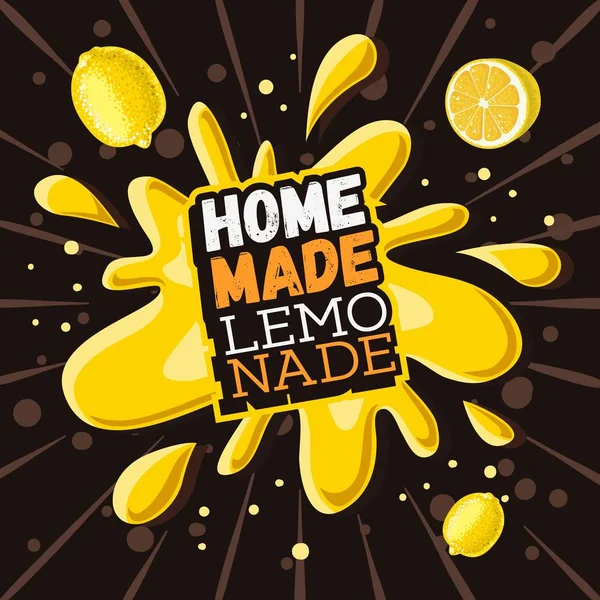 Bir sıçrama ile ev yapımı limonata Tipografik Tasarım.