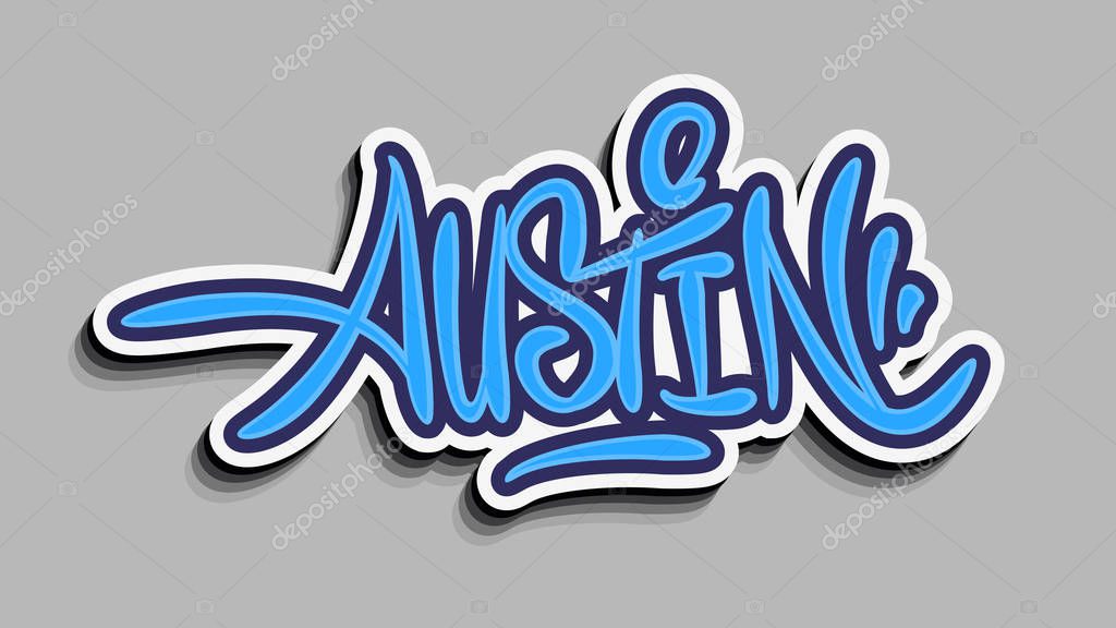 Austin Texas Usa Hand Lettering Sticker Design