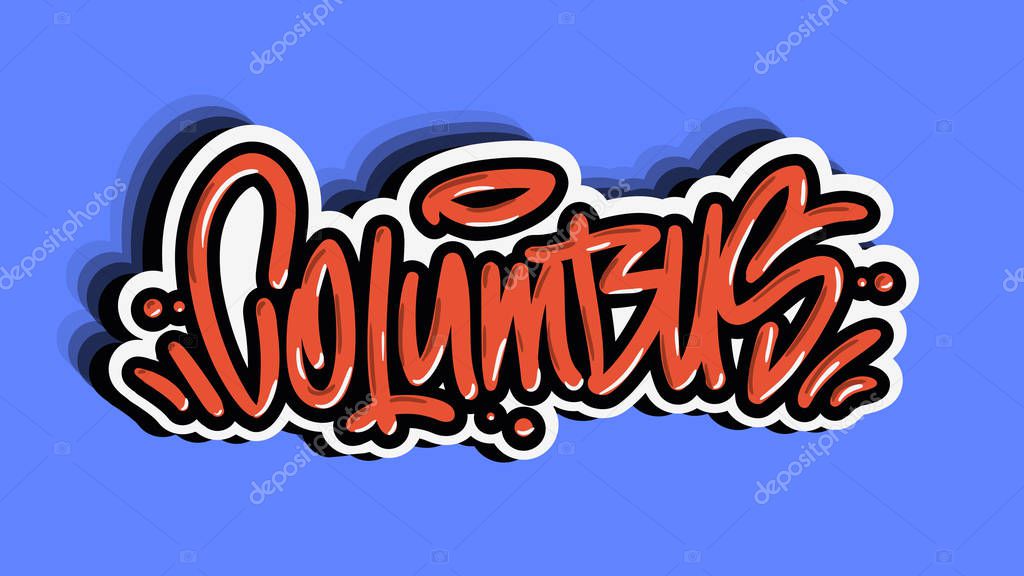 Columbus Ohio Usa Hand Lettering Sticker Design