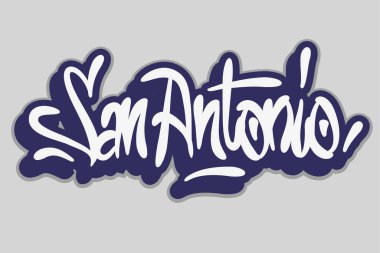 San Antonio Graffiti Etiket Biçimi Harf Tasarımı.
