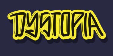 Dystopia Hand Harf İmzalama Vektör Tasarımı.