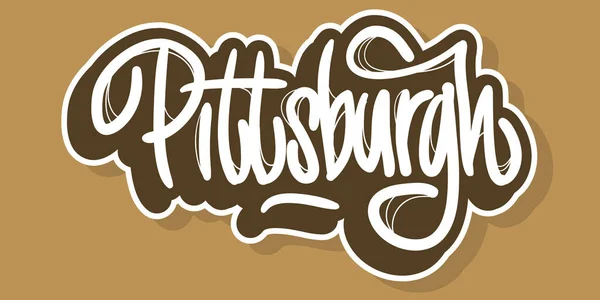 Pittsburgh Pennsylvania EE.UU. Diseño de vectores de letras dibujadas a mano . — Archivo Imágenes Vectoriales