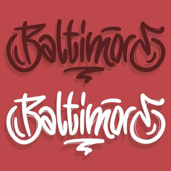 Baltimore Maryland EE.UU. Diseño de vectores de letras dibujadas a mano . — Archivo Imágenes Vectoriales