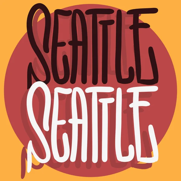 Seattle Washington EE.UU. Diseño de vectores de letras dibujadas a mano . — Archivo Imágenes Vectoriales