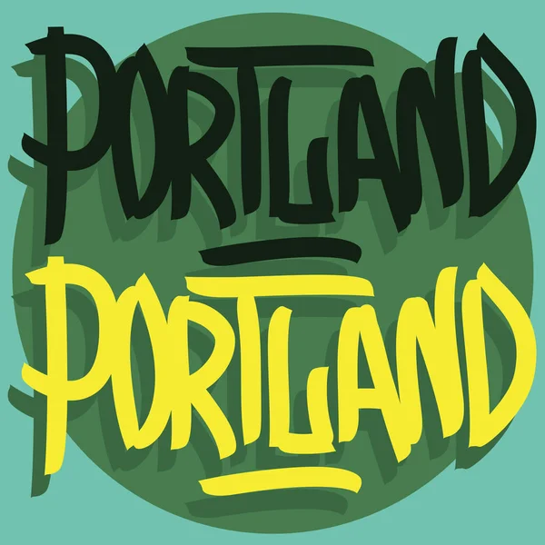 Portland Oregon Usa mão desenhada Letras Vector Design . — Vetor de Stock