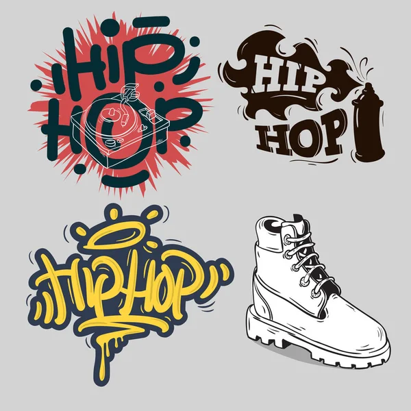 Hip Hop Rap Music Kapcsolódó vektorok Illusztrációk Designs. — Stock Vector