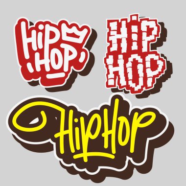 Hip Hop Rap Müzik İlgili Vektör Resimleri Tasarımı.