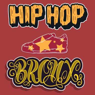 Hip Hop Rap Müzik İlgili Vektör Resimleri Tasarımı.