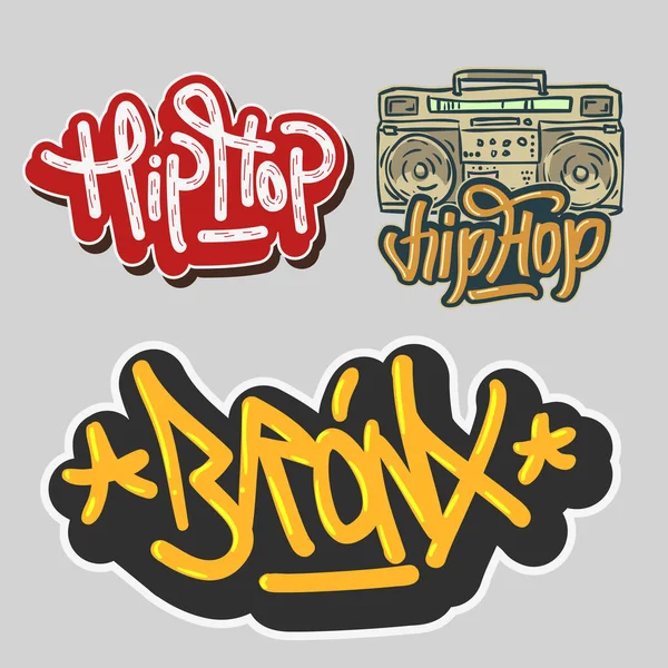 Hip Hop Rap Musique Illustrations vectorielles connexes Dessins . — Image vectorielle