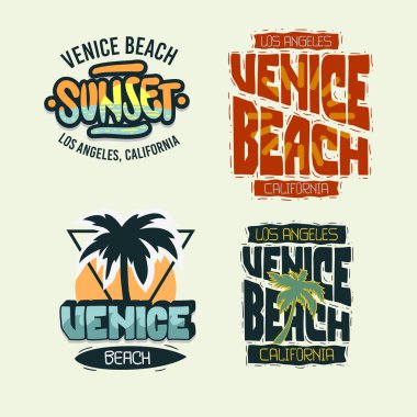 Venice Beach California Yaz Saati Sahil Hayatı El Yazı El Yazı Çizimleri Çizimleri.