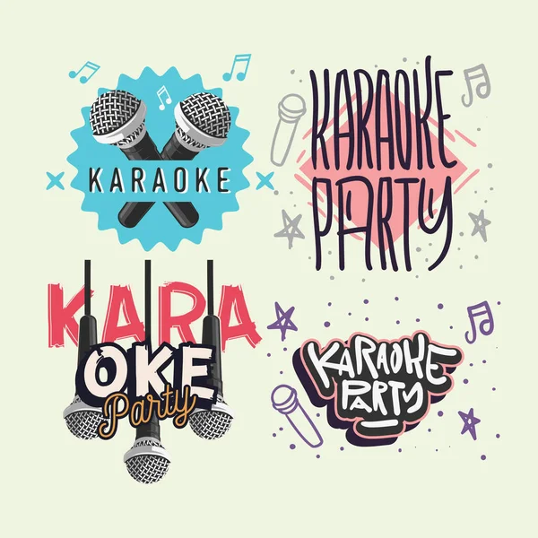 Karaoke strony litery wektorowe ilustracje zestaw wzorów. — Wektor stockowy