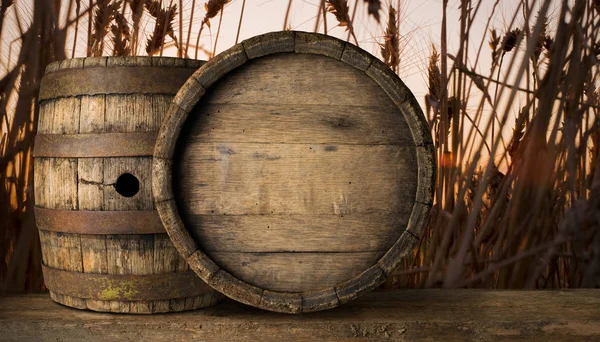 Viejo Barril Madera Fondo — Foto de Stock