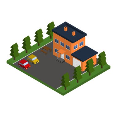 vektör izometrik bina.