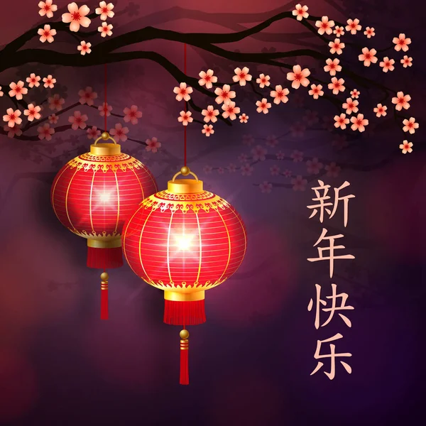 Chinese new year lanterns. — Stock Vector