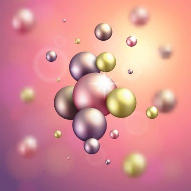 Parlak balonlar uçan.