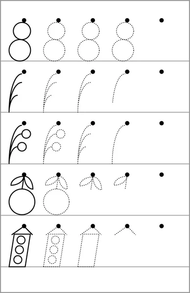 Page with exercises for young children in line. Stock Vector Image by ...