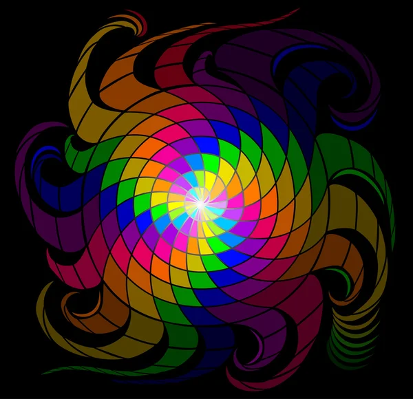 Spirale abstraite aux couleurs arc-en-ciel . — Image vectorielle