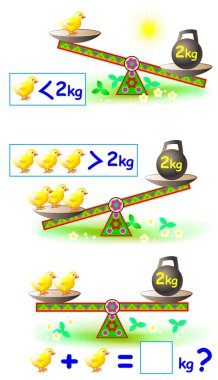 Genç çocuklar için matematik egzersizleri ile sayfa.