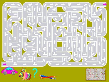 Labirent ile mantık bulmaca oyunu. Araba için yol bağ son-baştan çekmeye gerek.