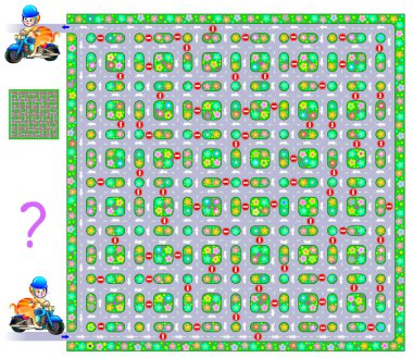 Labirent ile mantık bulmaca oyunu. Kedi için yol--dan başlamak bağ son-trafik işaretleri saygı çekmeye gerek.