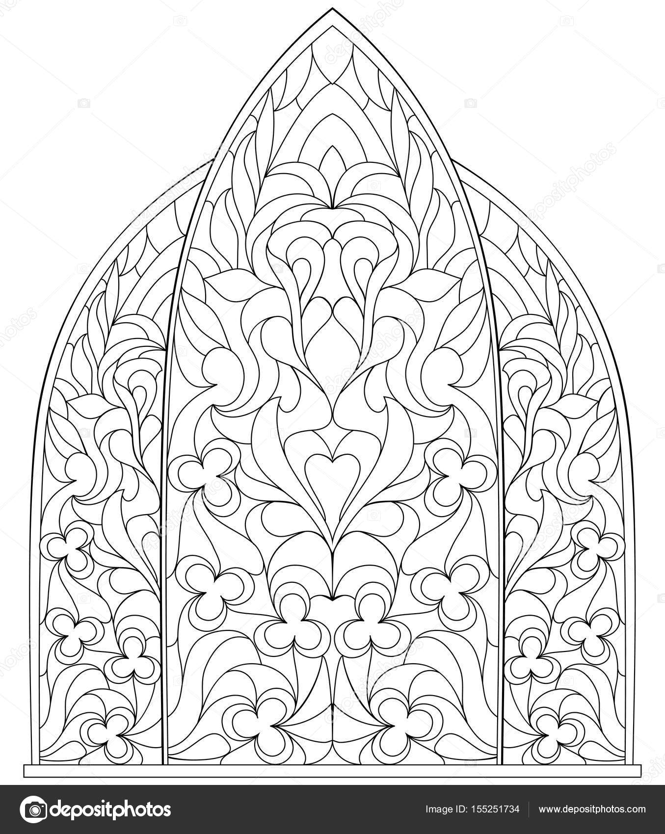 malvorlage gotische fenster  coloring and malvorlagan