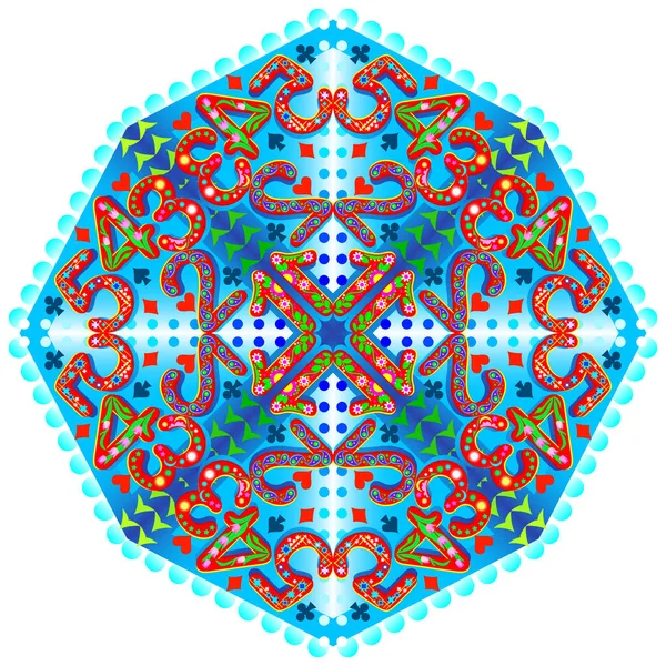 Абстрактный орнамент с числами, выполненными в калейдоскопическом стиле . — стоковый вектор