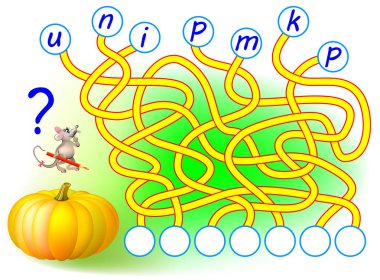 Mantık bulmaca için çalışma İngilizce oyun. Mektuplar için doğru yer bulmak, bunları ilgili çevrelerde yazmak ve kelime okumak gerekir.
