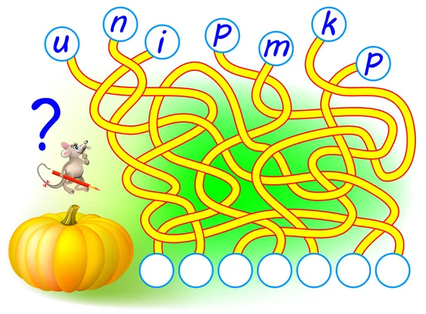 Mantık bulmaca için çalışma İngilizce oyun. Mektuplar için doğru yer bulmak, bunları ilgili çevrelerde yazmak ve kelime okumak gerekir.