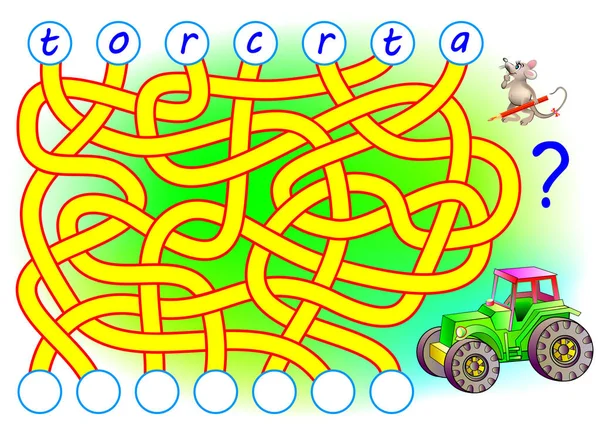 Mantık bulmaca için çalışma İngilizce oyun. Mektuplar için doğru yer bulmak ve bunları ilgili çevrelerde.
