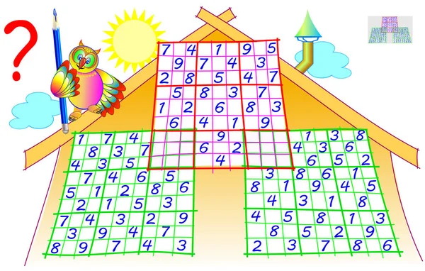 Puzzle logique avec Sudoku jeu. Feuille de travail pour enfants et adultes . — Image vectorielle