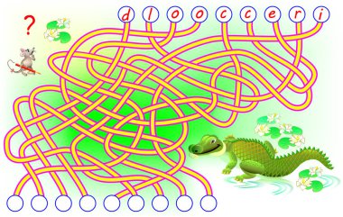 Mantık bulmaca için çalışma İngilizce oyun. Mektuplar için doğru yer bulmak, bunları ilgili çevrelerde yazmak ve kelime okumak gerekir.