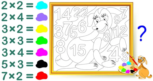 Exercises Kids Division Number Paint Picture Educational Page Mathematics  Baby Stock Vector by ©Nataljacernecka 257396836