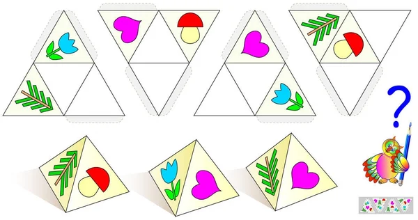 Gra Logiczna Rysowanie Brakujących Obiektów Wzorce Tak Wszystkie Piramidy Były — Wektor stockowy