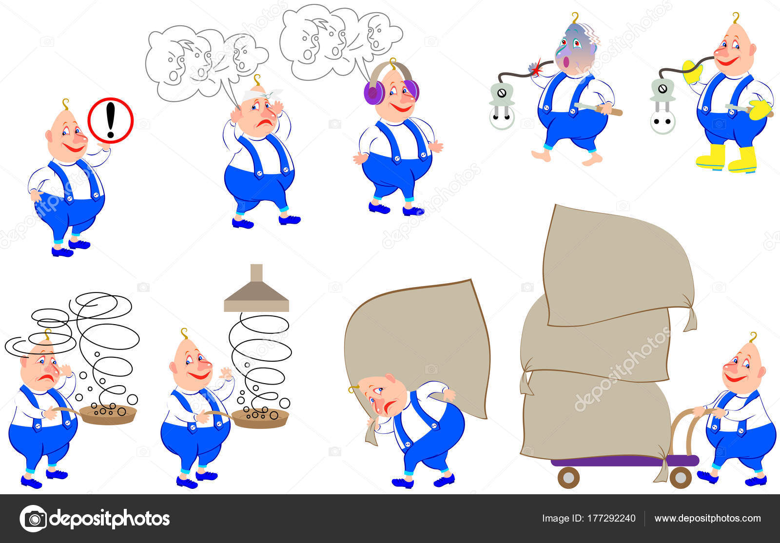 Conjunto Ilustrações Com Regras Proteção Trabalho Imagem Desenho Animado  Vetorial Vetor de ©Nataljacernecka 177292240, image size:1600x1114