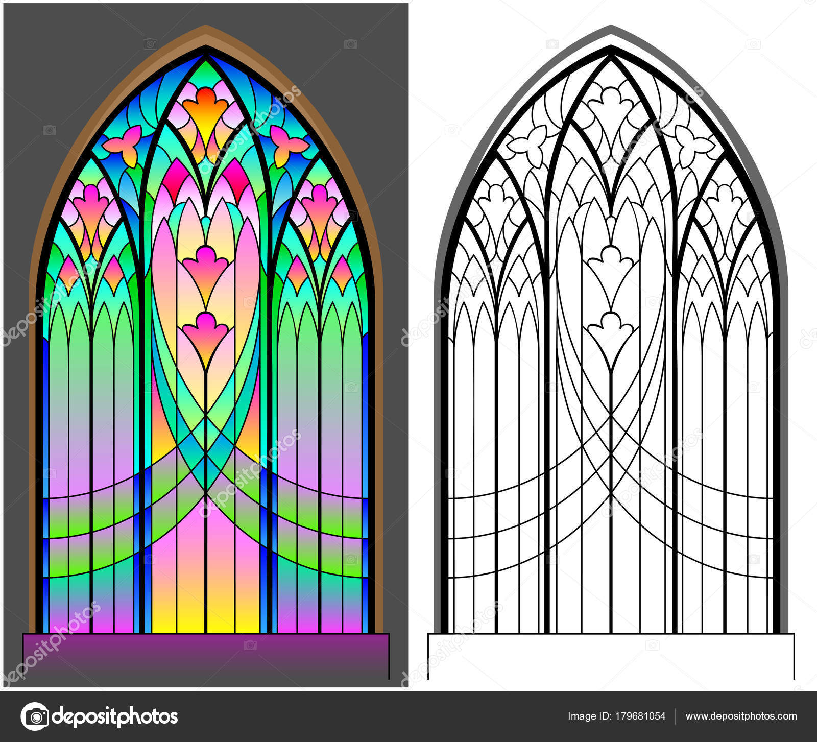 Vektorgrafiken Stained glass coloring page Vektorbilder Stained Throughout Stained Glass Windows Worksheet