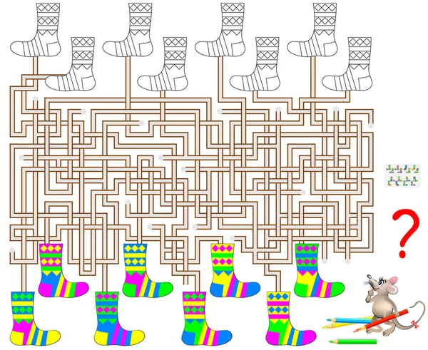 Logická Puzzle Hra Labyrint Pro Děti Dospělé Najdete Pár Pro — Stockový vektor