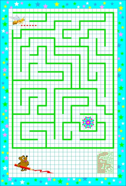 Jogo Quebra Cabeça Lógica Com Labirinto Para Crianças Papel Quadrado —  Vetores de Stock