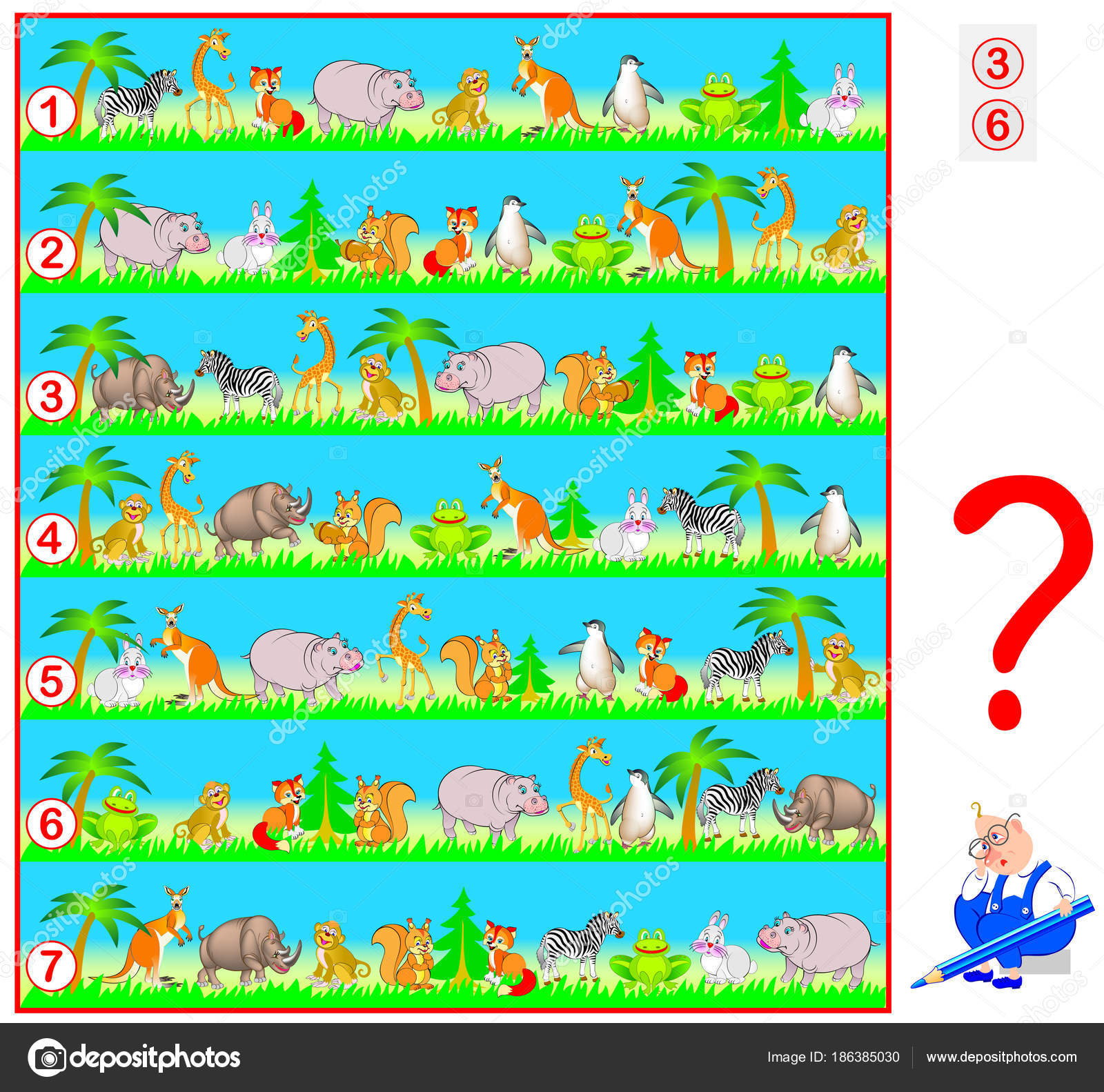 Jogos de quebra-cabeça com personagens de animais de desenho animado
