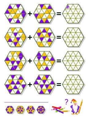 Bebek boyama kitabı. Ek olarak çocuklar için eğitim sayfası. Eşleşen üçgen süslemesini çiz. Çocukların matematik okulu ders kitabı için basılabilir çalışma kâğıdı. Sayma becerileri geliştiriliyor.