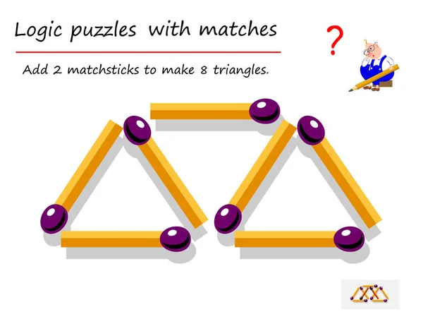 Juego Puzzle Lógico Con Partidos Para Niños Adultos Necesario Añadir — Archivo Imágenes Vectoriales