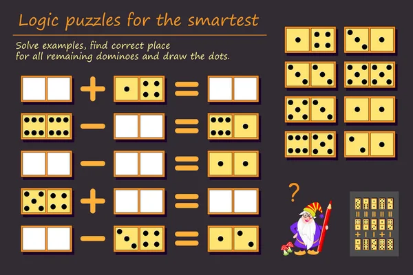 Logik Puzzle Für Kinder Und Erwachsene Lösen Sie Beispiele Finden — Stockvektor